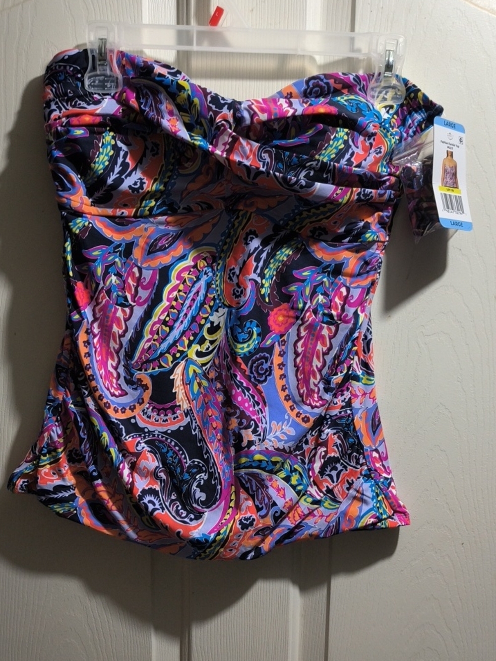 Women's Strapless Paisley Tank Top - Multicolor